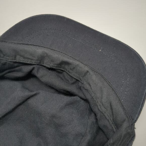 Scala Pronto Fitted Cadet Army Cap Hat Solid Black One Size Buckle - Picture 8 of 9